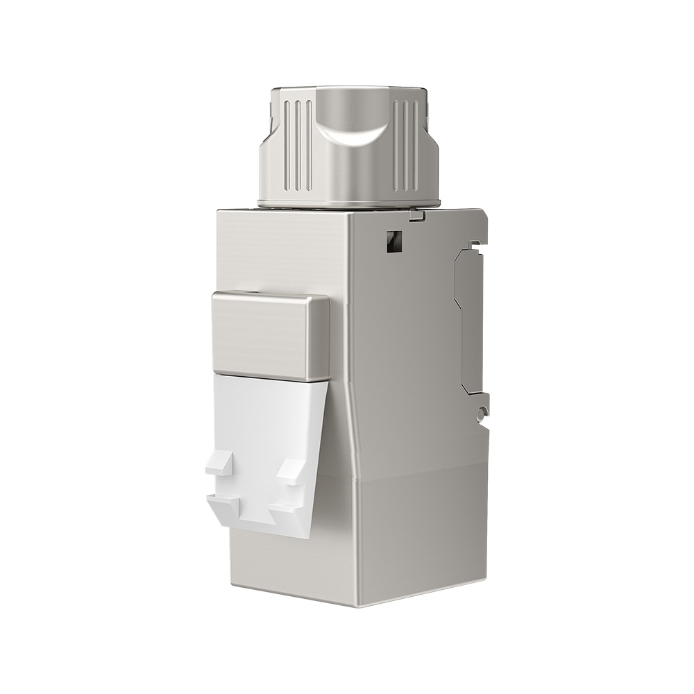 Shielded Toolless RJ45 Keystone Jack with Metal Cable Lock