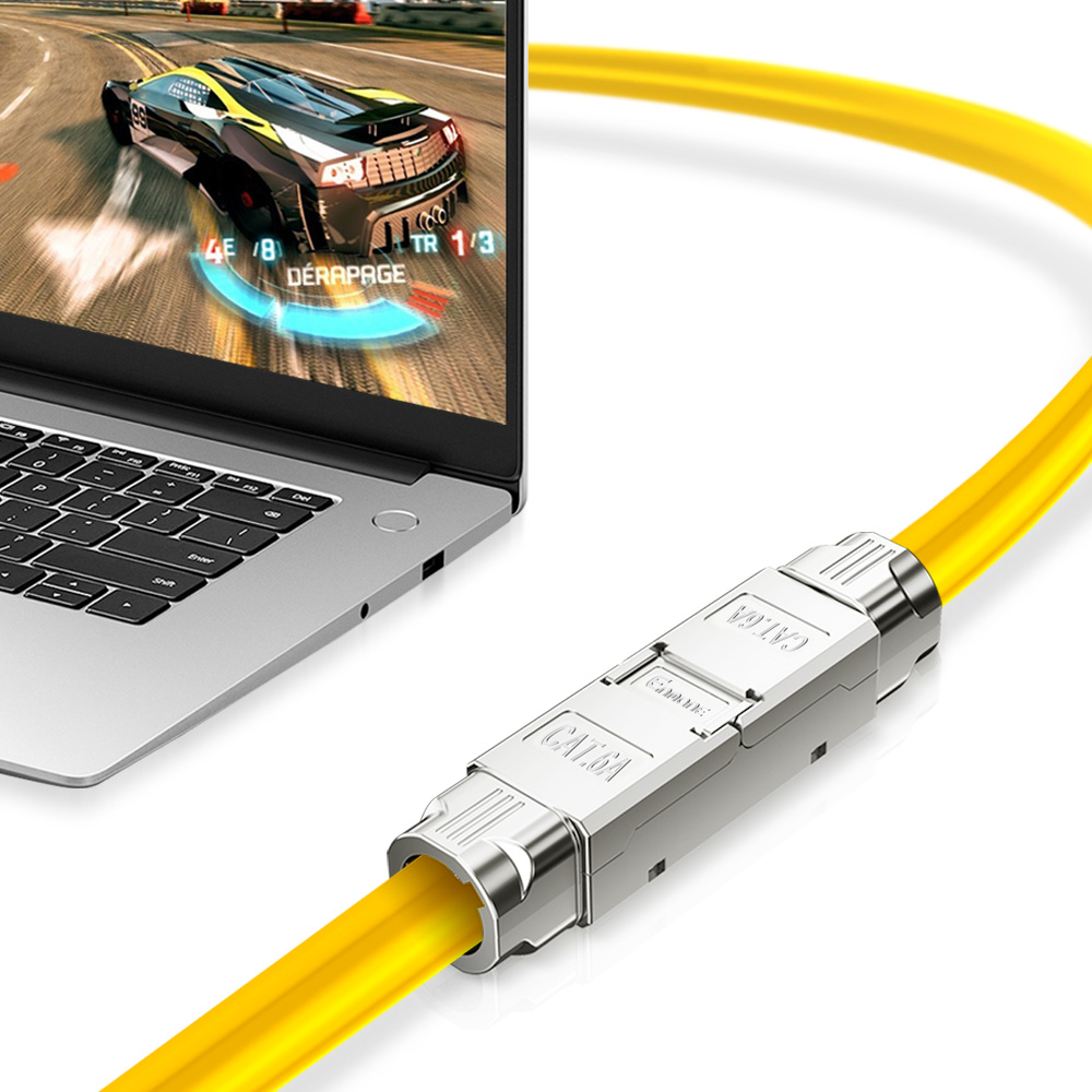 Toolless Shielded Cat.6A Ethernet Cable Extender