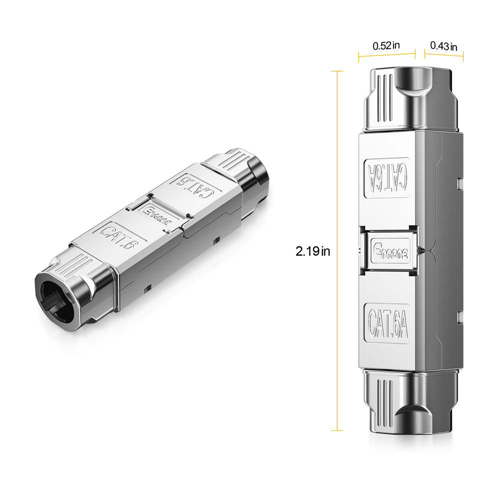 Toolless Shielded Cat.6A Ethernet Cable Extender