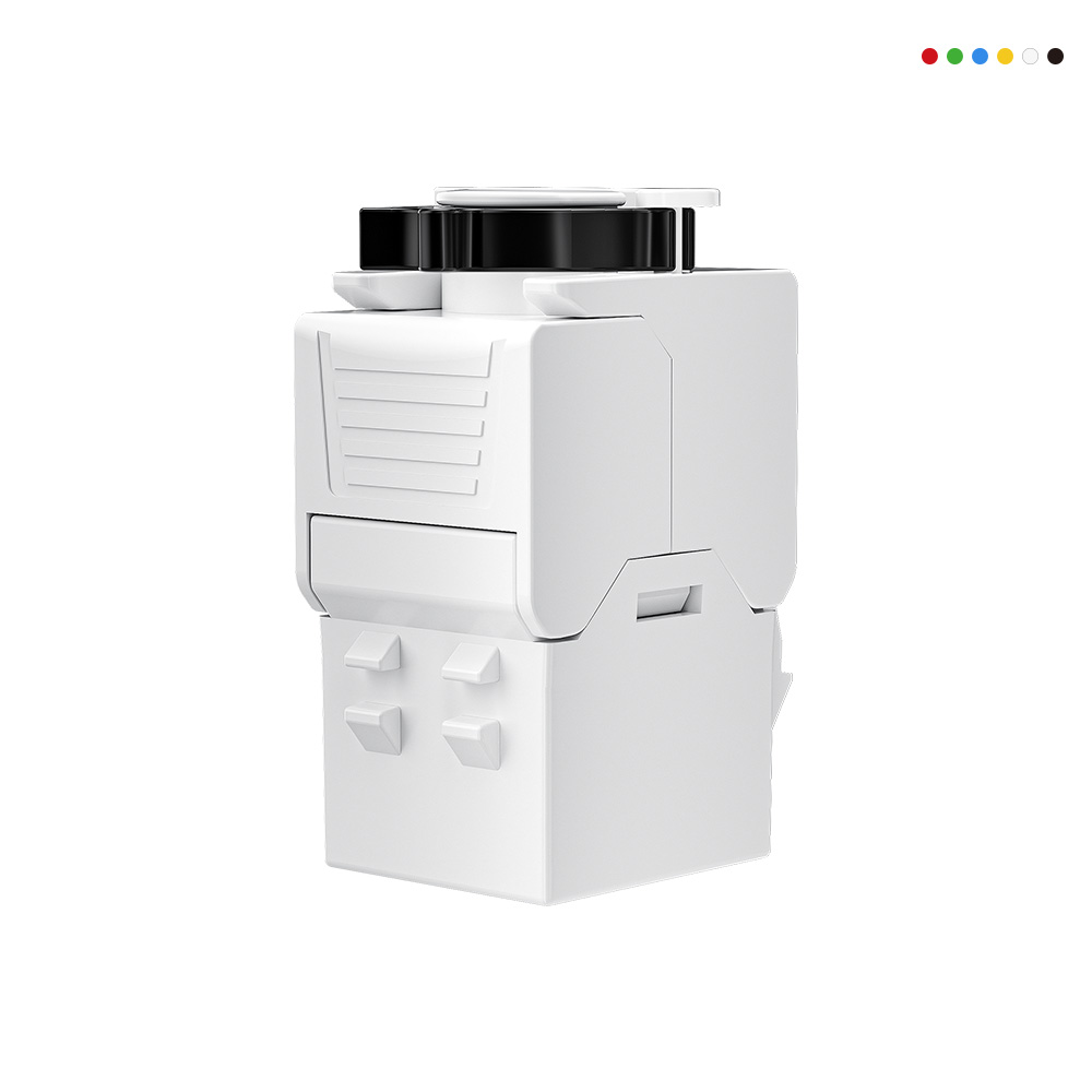 Grip-Ribbed Custom Colour Toolless UTP RJ45 Keystone Jack