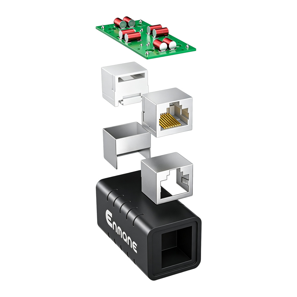 Lightning-Protected Shielded Cat.6 RJ45 Coupler