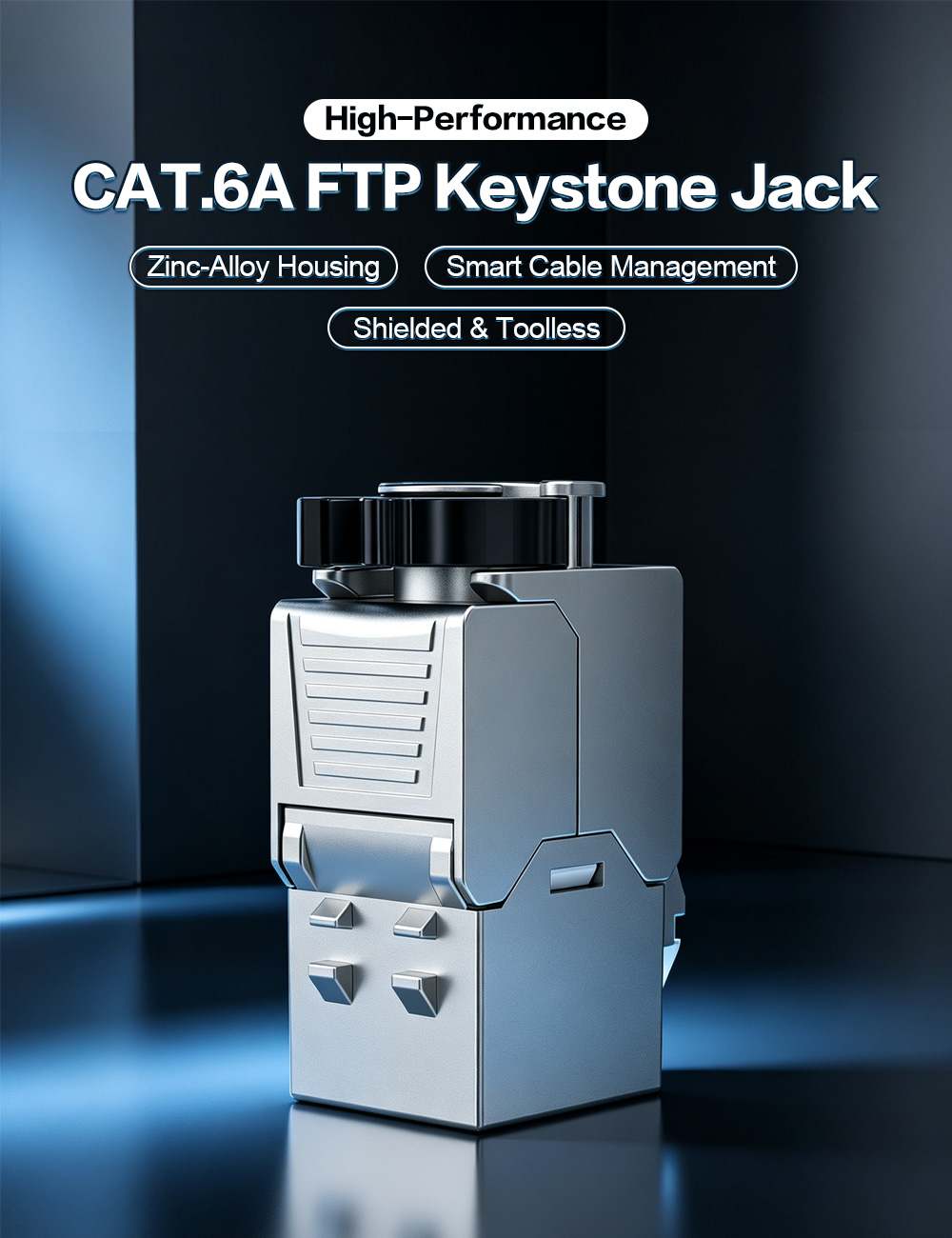 High-Performance Shielded Toolless RJ45 Keystone Jack