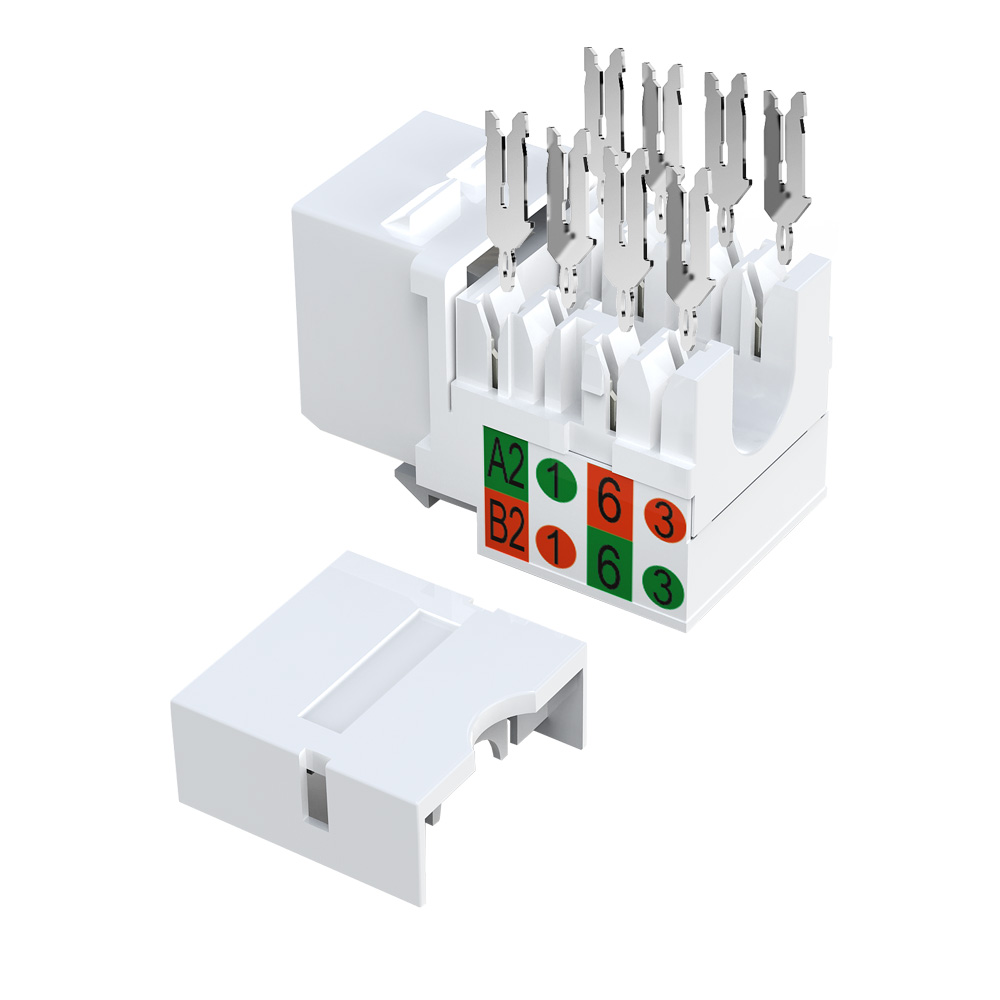90° Cat.6 UTP RJ45 Keystone Jack