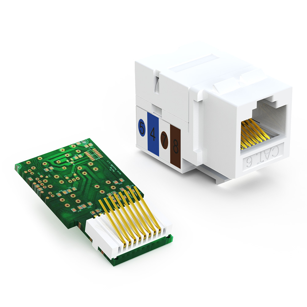 90° Cat.6 UTP RJ45 Keystone Jack