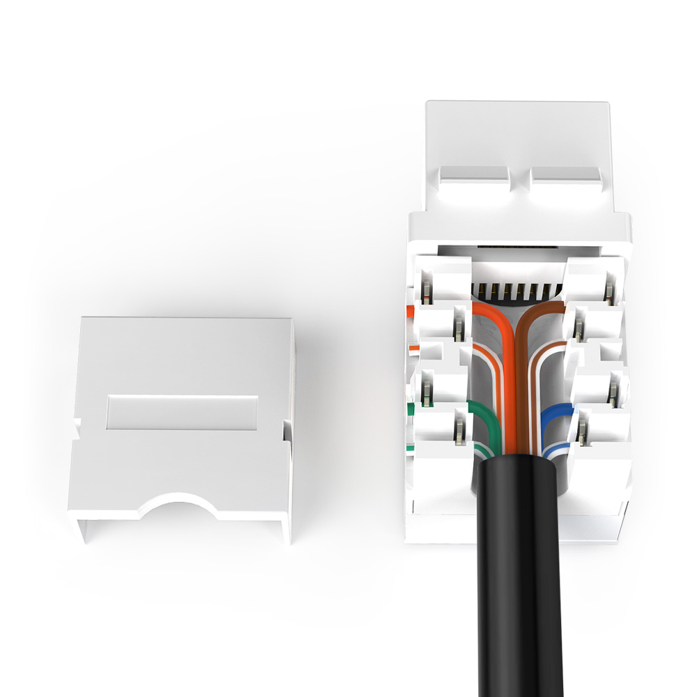 90° Cat.6 UTP RJ45 Keystone Jack