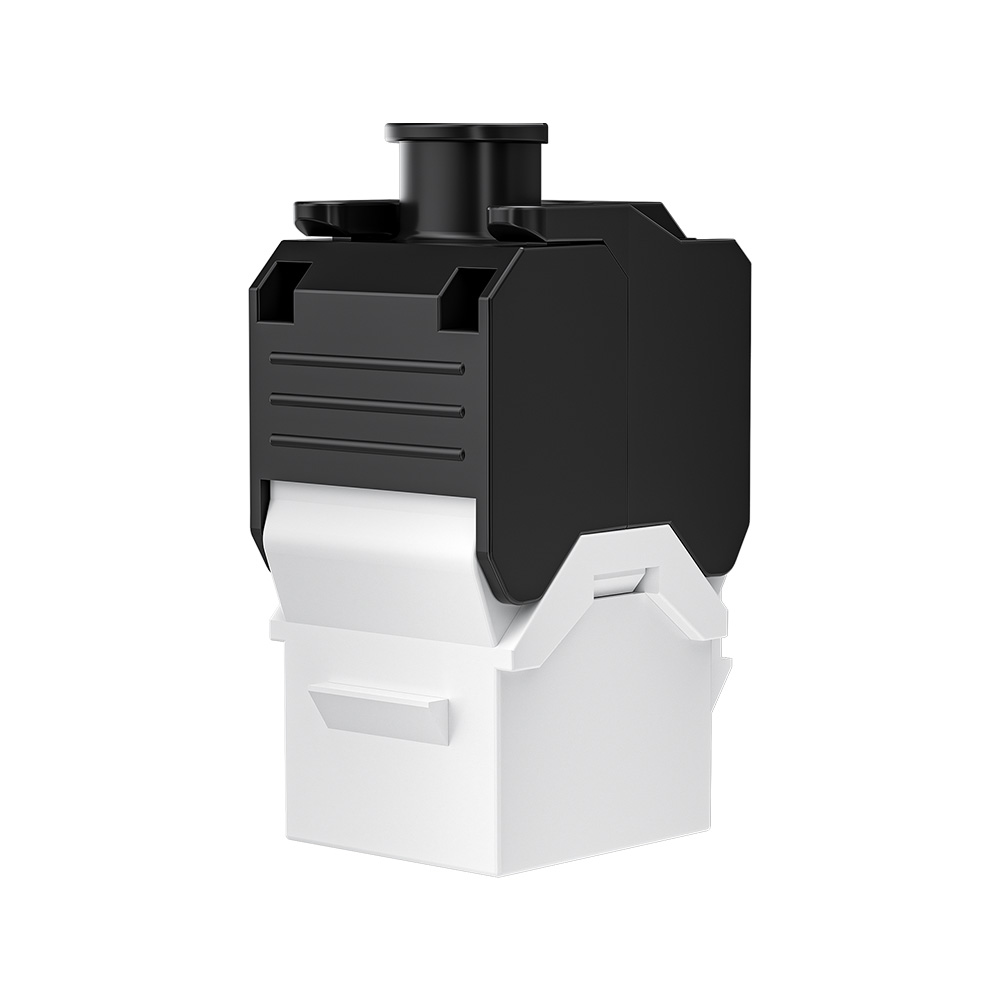 Ribbed-Cover Toolless UTP RJ45 Keystone Jack