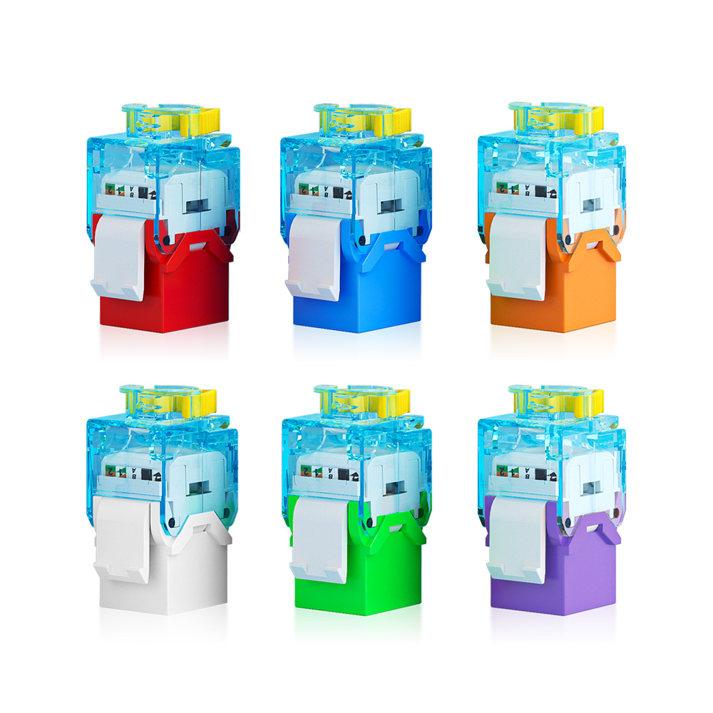 Custom Colour Fire-Retardant Toolless UTP RJ45 Keystone Jack