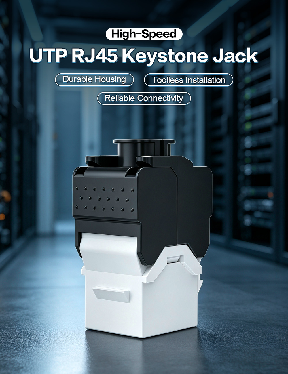 Textured-Cover Toolless UTP RJ45 Keystone Jack