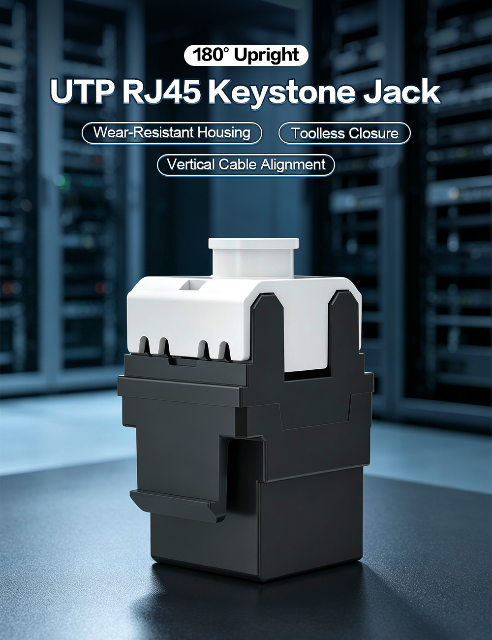 180° Toolless UTP RJ45 Keystone Jack