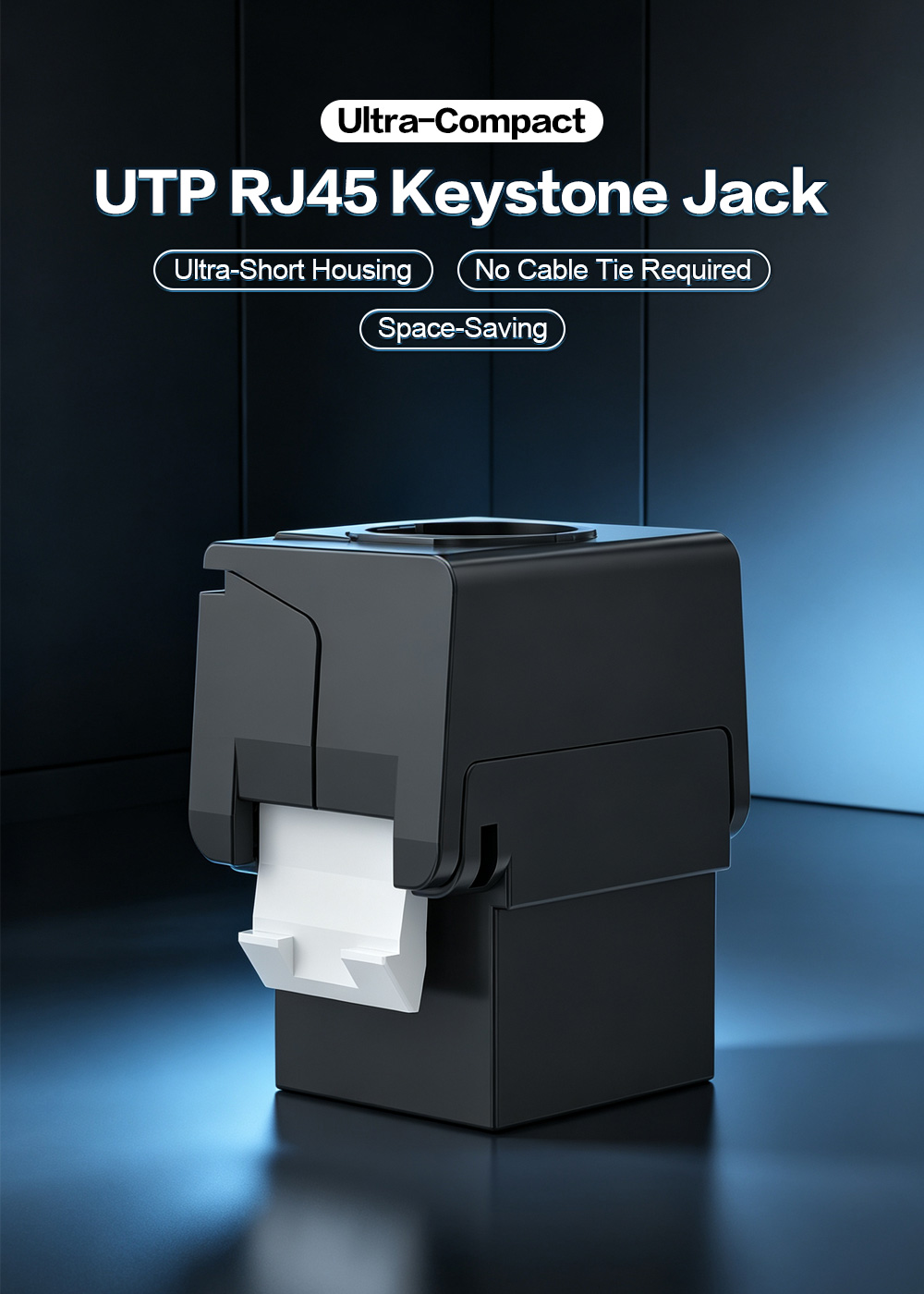 Ultra-Compact Toolless UTP RJ45 Keystone Jack