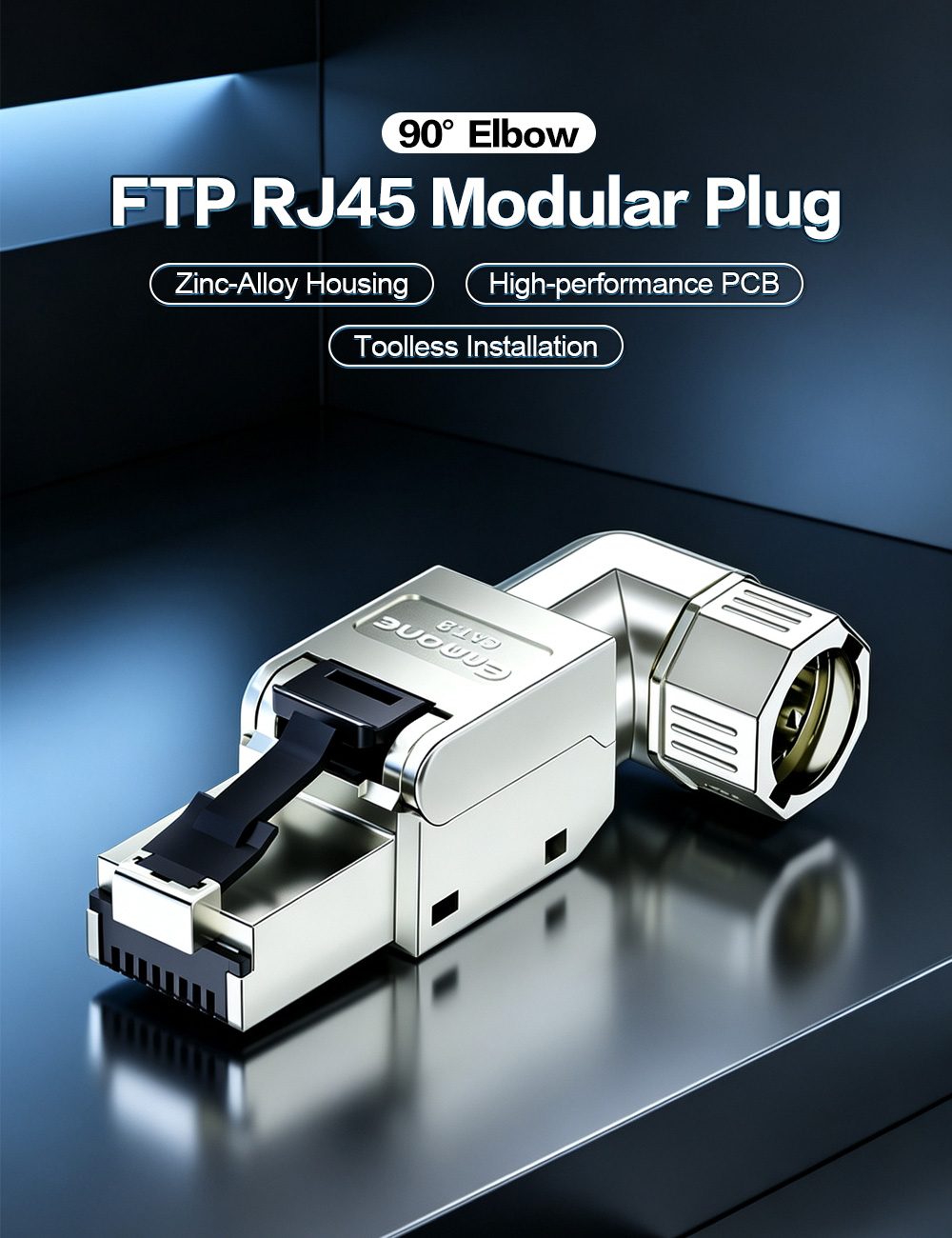 90° Elbow Toolless Shielded FTP RJ45 Modular Plug