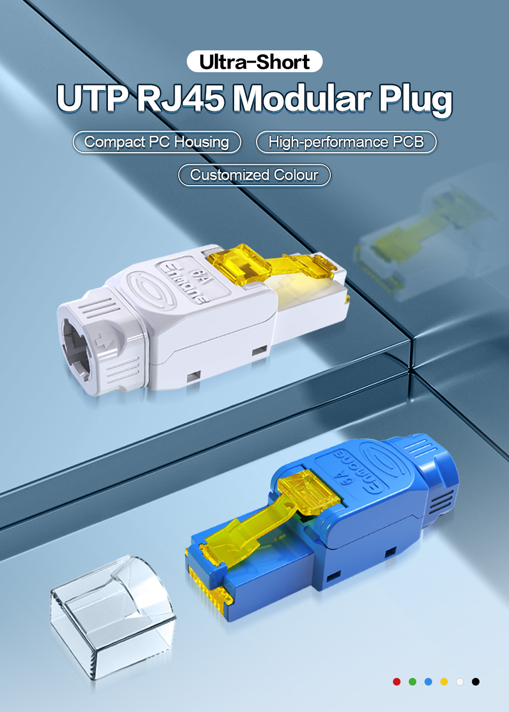 Ultra-Short Toolless CAT.6A UTP RJ45 Modular Plug